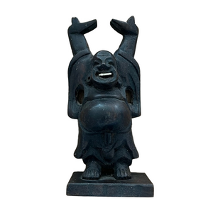 Vintage Wooden Budai Hotei Figurine